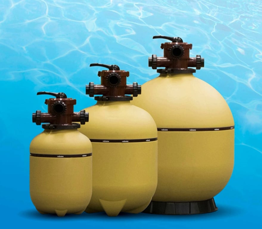 Filtro de piscina soplado y cambio de carga filtrante